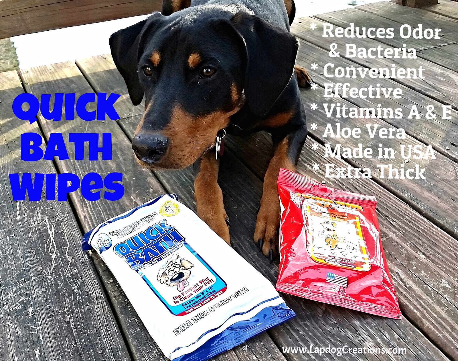 Lapdog Creations Dirty Dog? Quick Bath Wipes to the Rescue!
