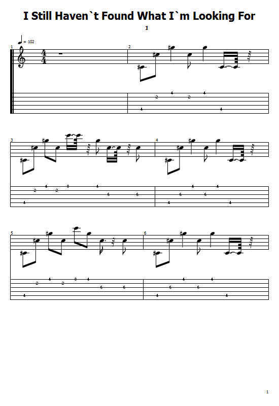 I Still Haven T Found What I M Looking For Tabs U2 How To Play Chords On Guitar Online