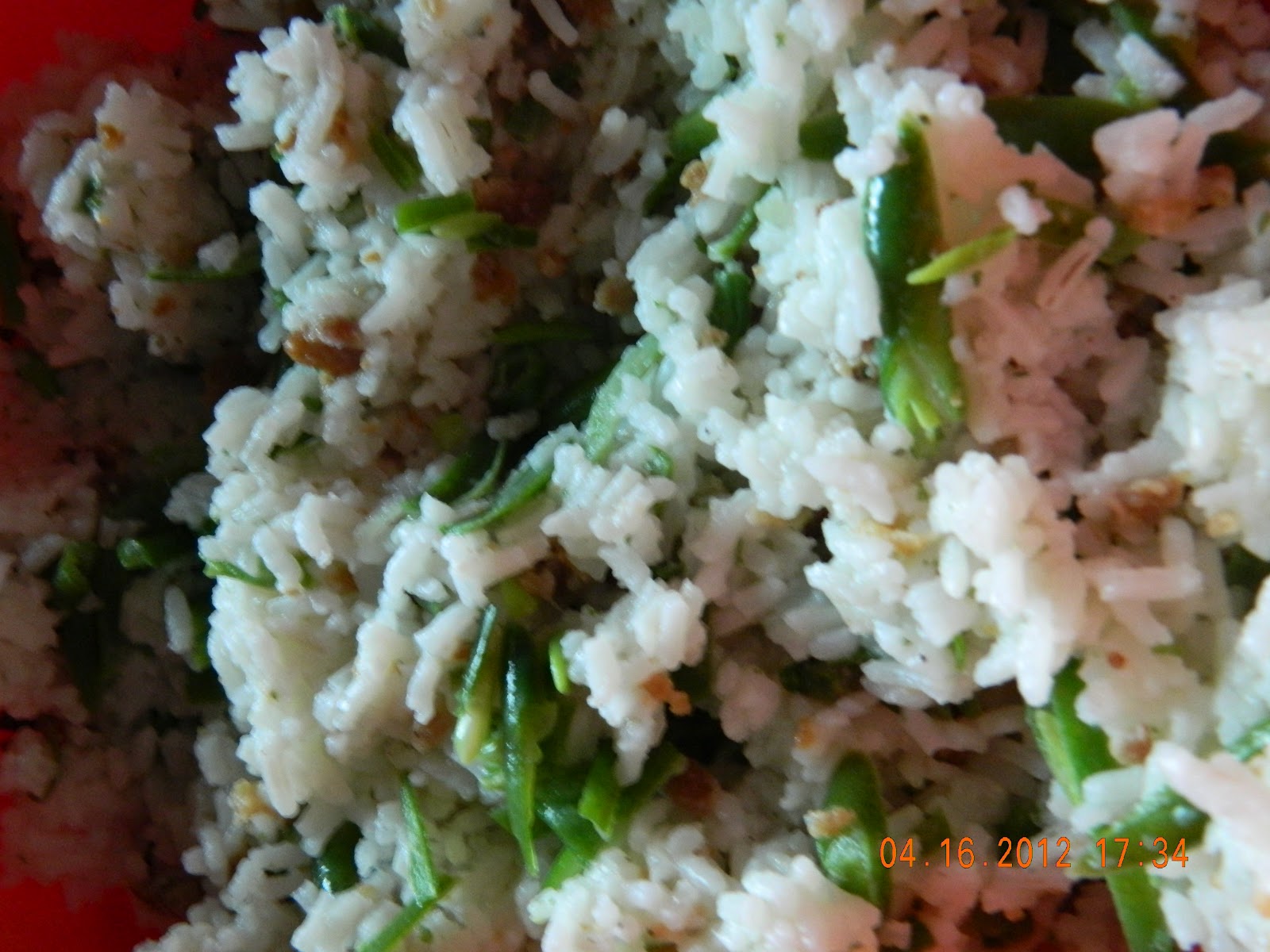 Ranch Rice with Green Beans and Bacon