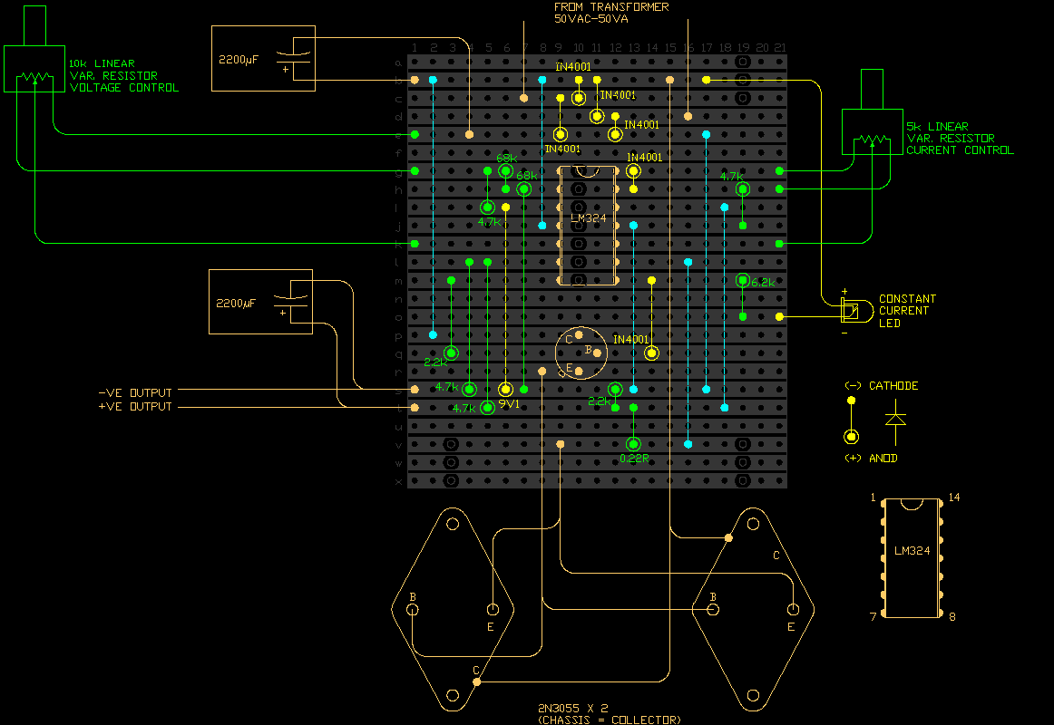 Adjustable Lab Power Supply - Simple Schematic Collection