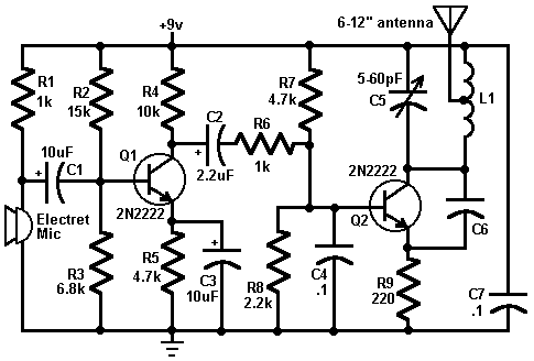 Simple FM Transmitter Circuit Diagram | Super Circuit Diagram