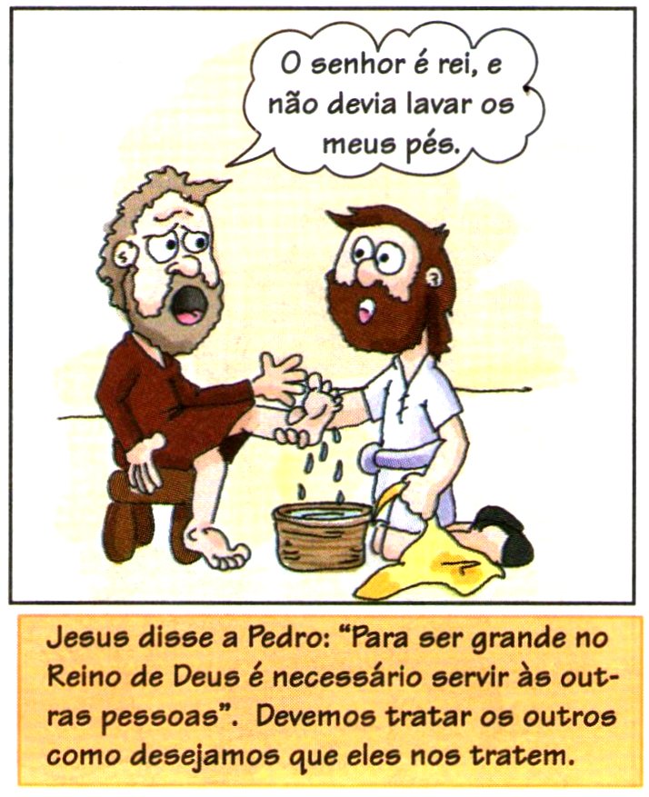 Escola Dominical Infantil Jesus lava os pés dos discípulos