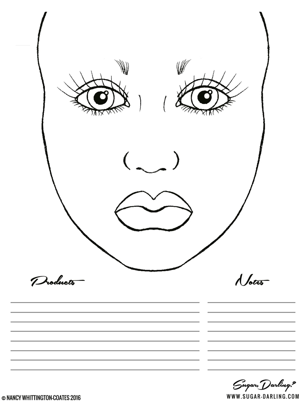 Printable Face Charts For Makeup