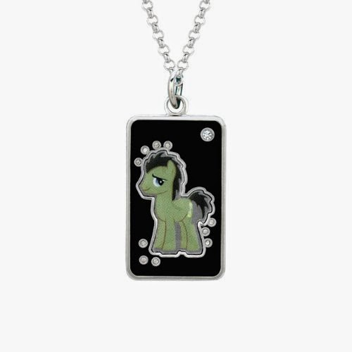 Dr Whooves Silver Plated Crystal Dog Tag Pendant Necklace
