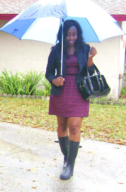 shorts and rain boots