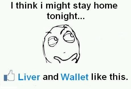 I Think I Might Stay Home Tonight - Funny Facebook Status