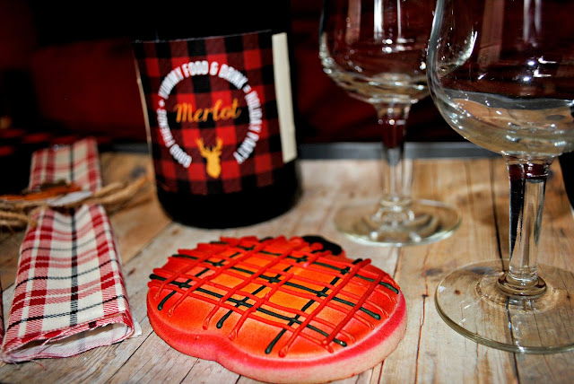 Plaid trend, wine party, fall party, custom cookies