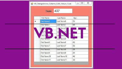 VB NET Sum Of DataGridView Column Values