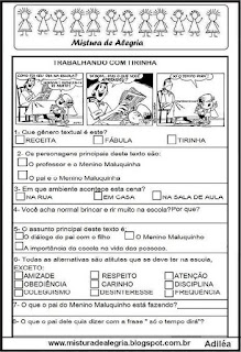Tirinha Atividade com tirinha