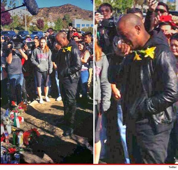 (VIDEO) Tyrese Gibson llora en el lugar del accidente de su amigo Paul
