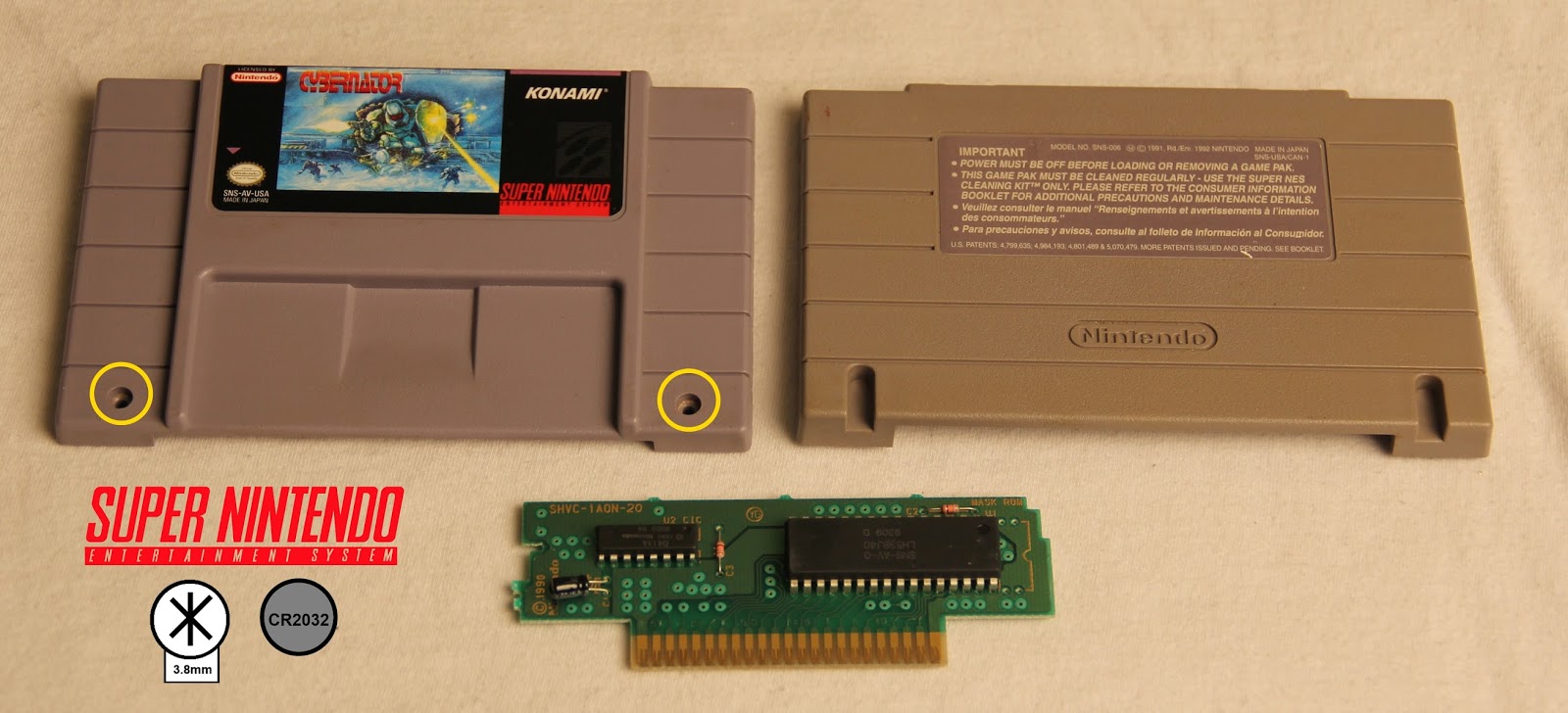 Guide to All Game Cartridge Screwdriver Bits, Batteries, and Circuit Boards