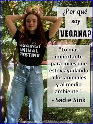 Sadie Sink es vegana a pesar de ser de Texas.