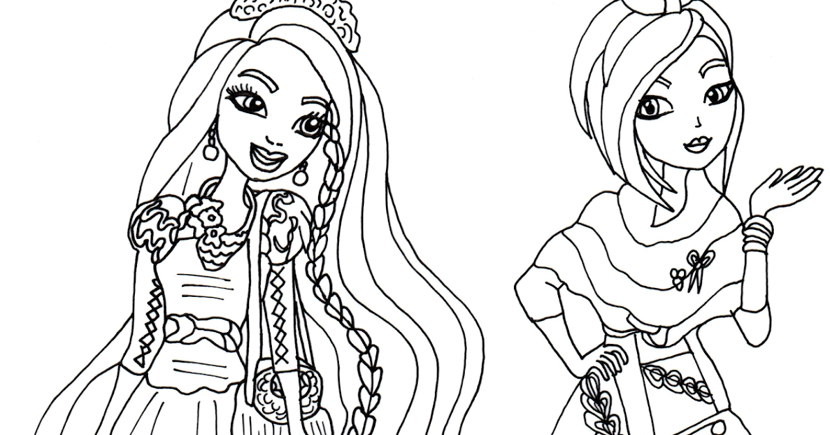 Free Printable Ever After High Coloring Pages: Holly and Poppy O'Hair ...
