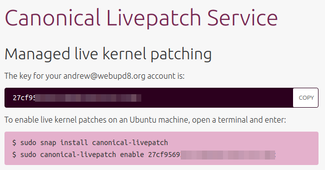 Resultado de imagem para Canonical Livepatch Service