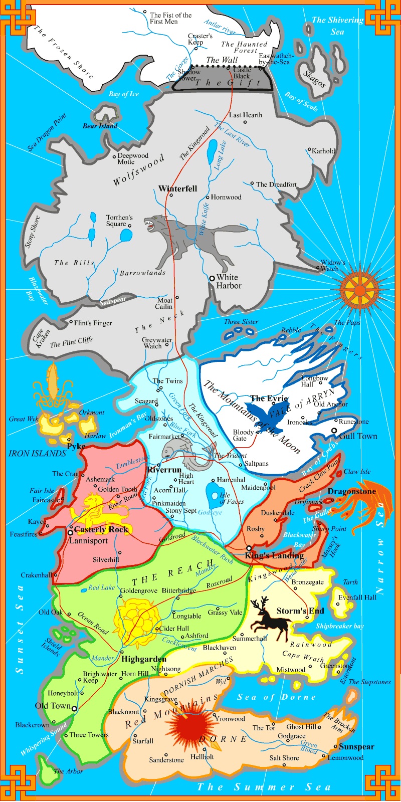Mapa Político De Westeros O Silêncio Dos Carneiros