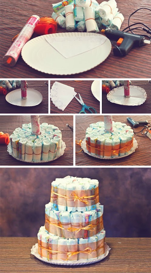 ¿Cómo hacer una tarta de pañales? - paso a paso