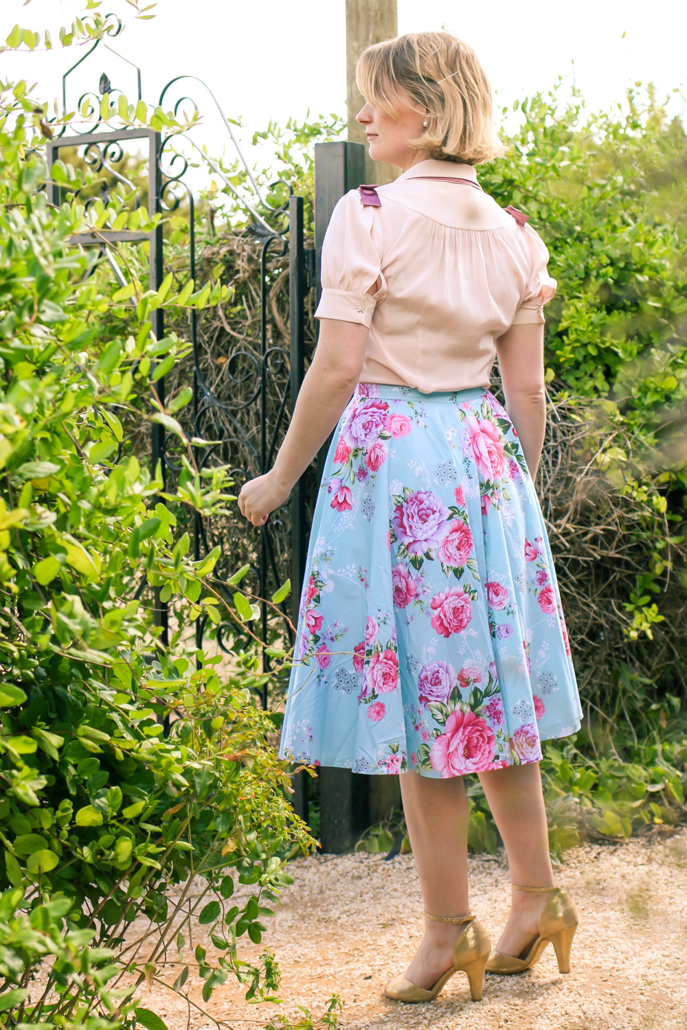 Blue Floral Midi Skirt in a Tangled Maze | Finding Femme