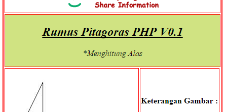 Menghitung Alas Pitagoras Menggunakan PHP Dan HTML