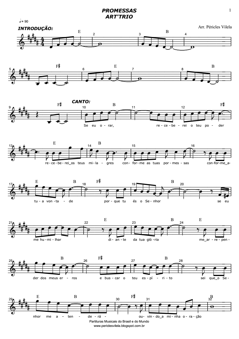 Partituras Musicais Promessas Art'trio n.º 1828