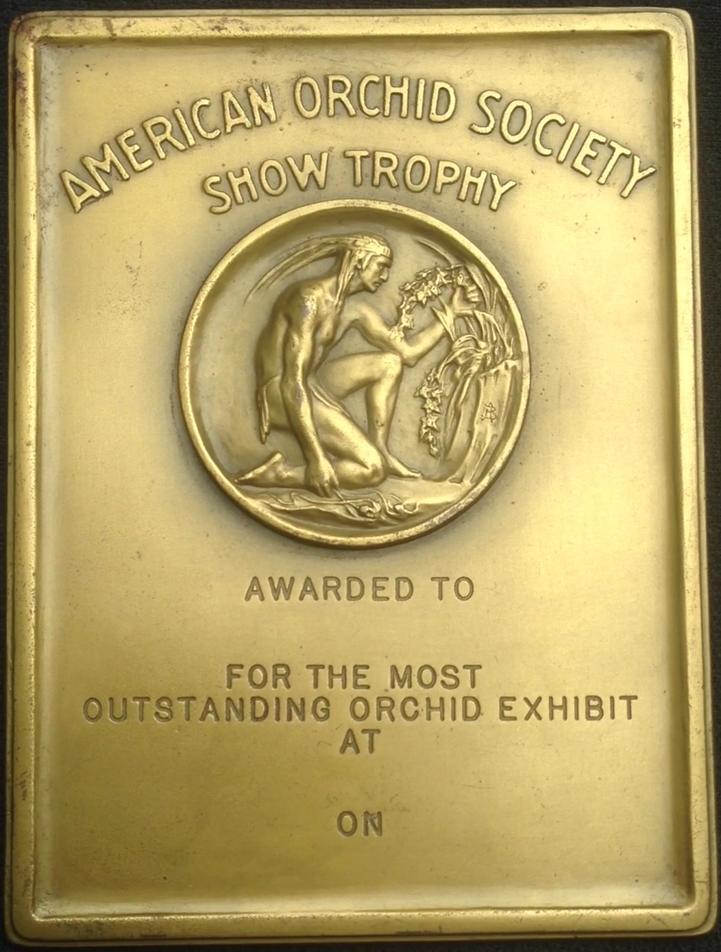 Bronze Hound's Art Collection: American Orchid Society Trophy Plaque