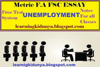 unemployment essay by learning ki dunya