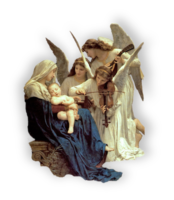imagen vintage png Virgen y ángeles de Bouguereau
