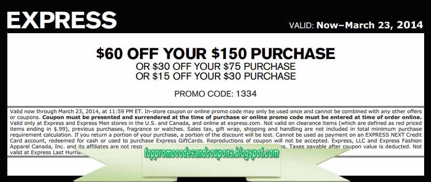 Free Promo Codes and Coupons 2021: Express Coupons