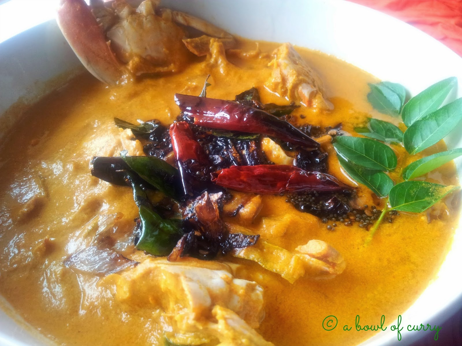 A Bowl Of Curry Njandu Thenga Aracha Curry