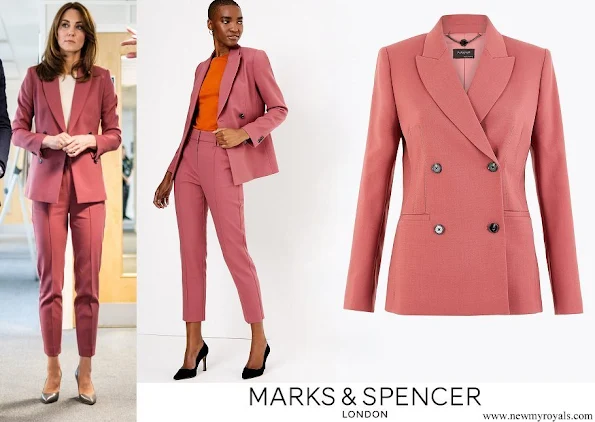 Kate Middleton wore Marks & Spencer blazer and slim leg trousers