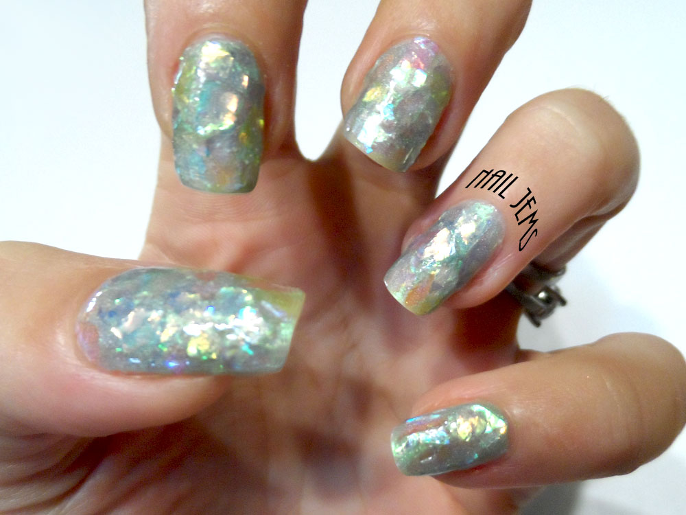 Nail Jems Birthday Nails Opal Effect with Mylar Flakes