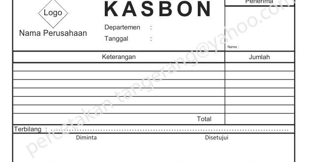 Percetakan Tangerang Cetak Form Kasbon