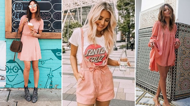 Imagem via: Pinterest Living Coral nas composições de moda 2019