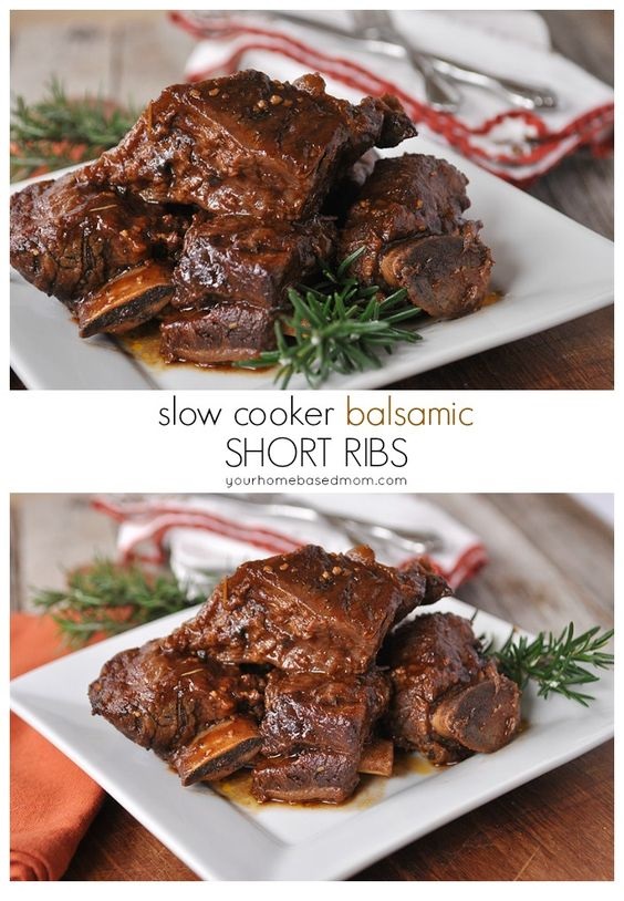 Slow Cooker Balsamic Short Ribs