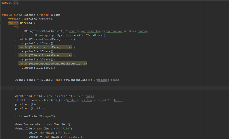 Cara Membuat Notepad Sederhana Pada Pemrograman Java