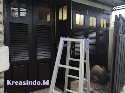 Pintu Garasi Besi pesanan Bpk Ibnu di Jalan Penagantin Ali 3 Ciracas Jakarta Timur