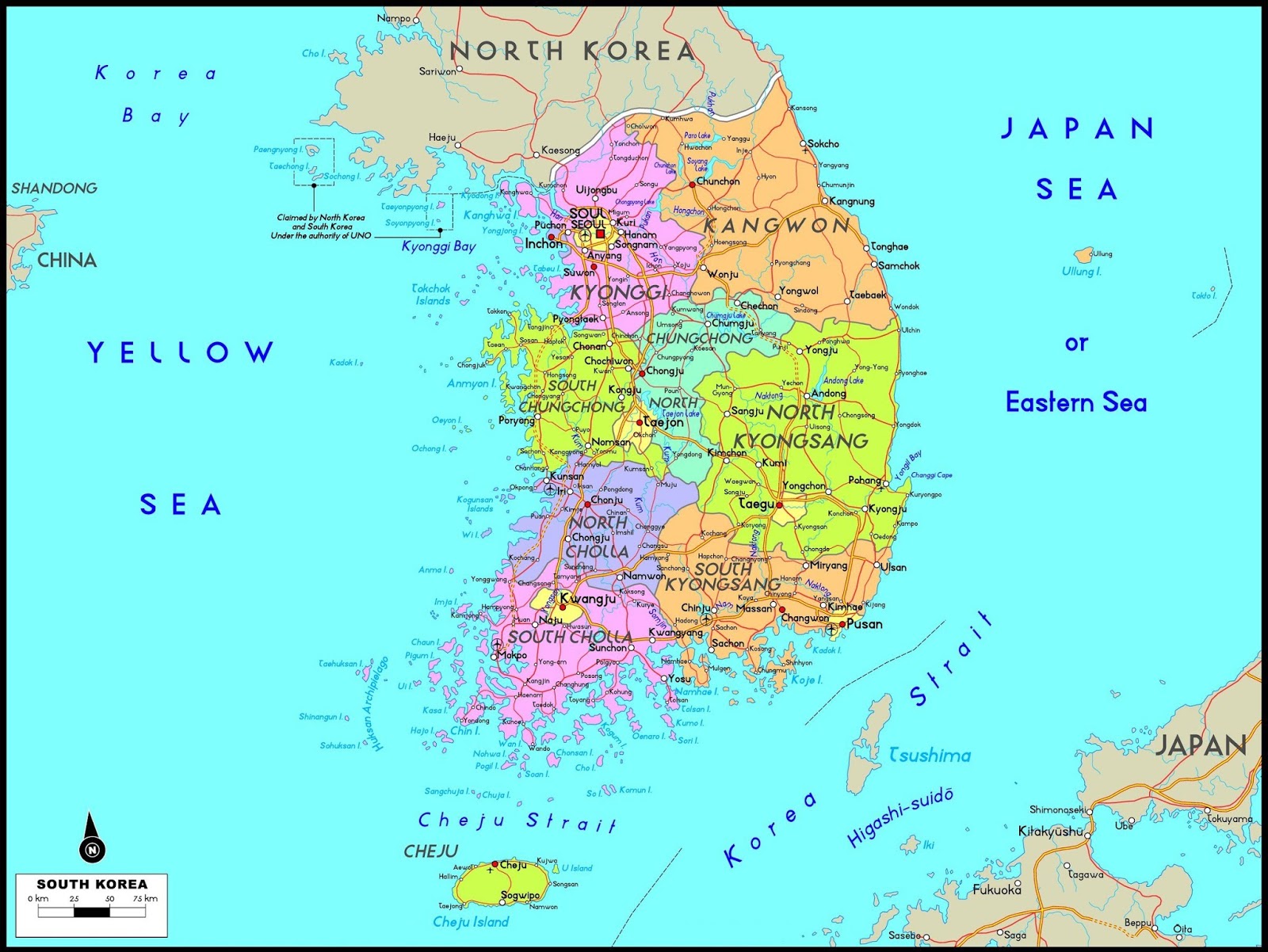Mapas y planos de Corea del Sur Conmimochilacuestas