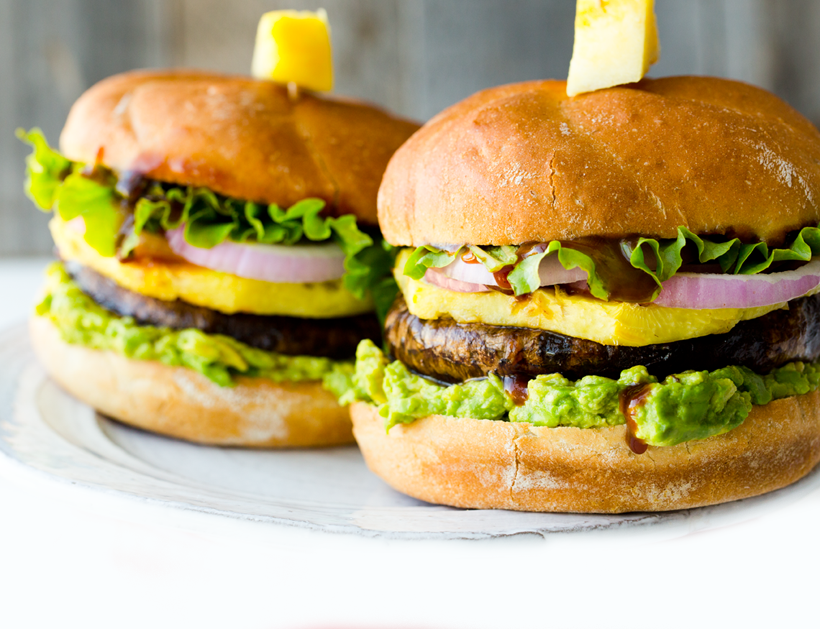 DOLE Pineapple Teriyaki Portobello Burgers with Avocado + Giveaway