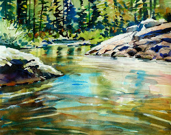 plein air painting watercolor david lobenberg mountains northern yuba lake canine rescue june