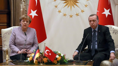 Germany's Angela Merkel with Turkey's Recep Tayyip Erdogan