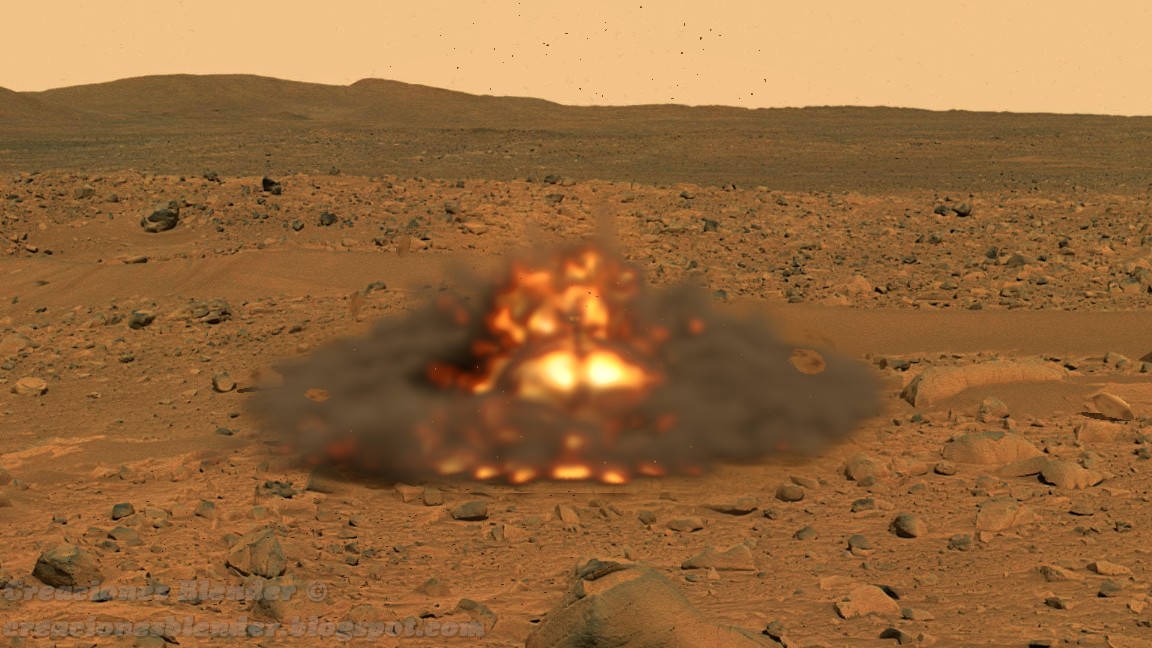 Creaciones Blender Explosión en el Marte en Blender parte 1