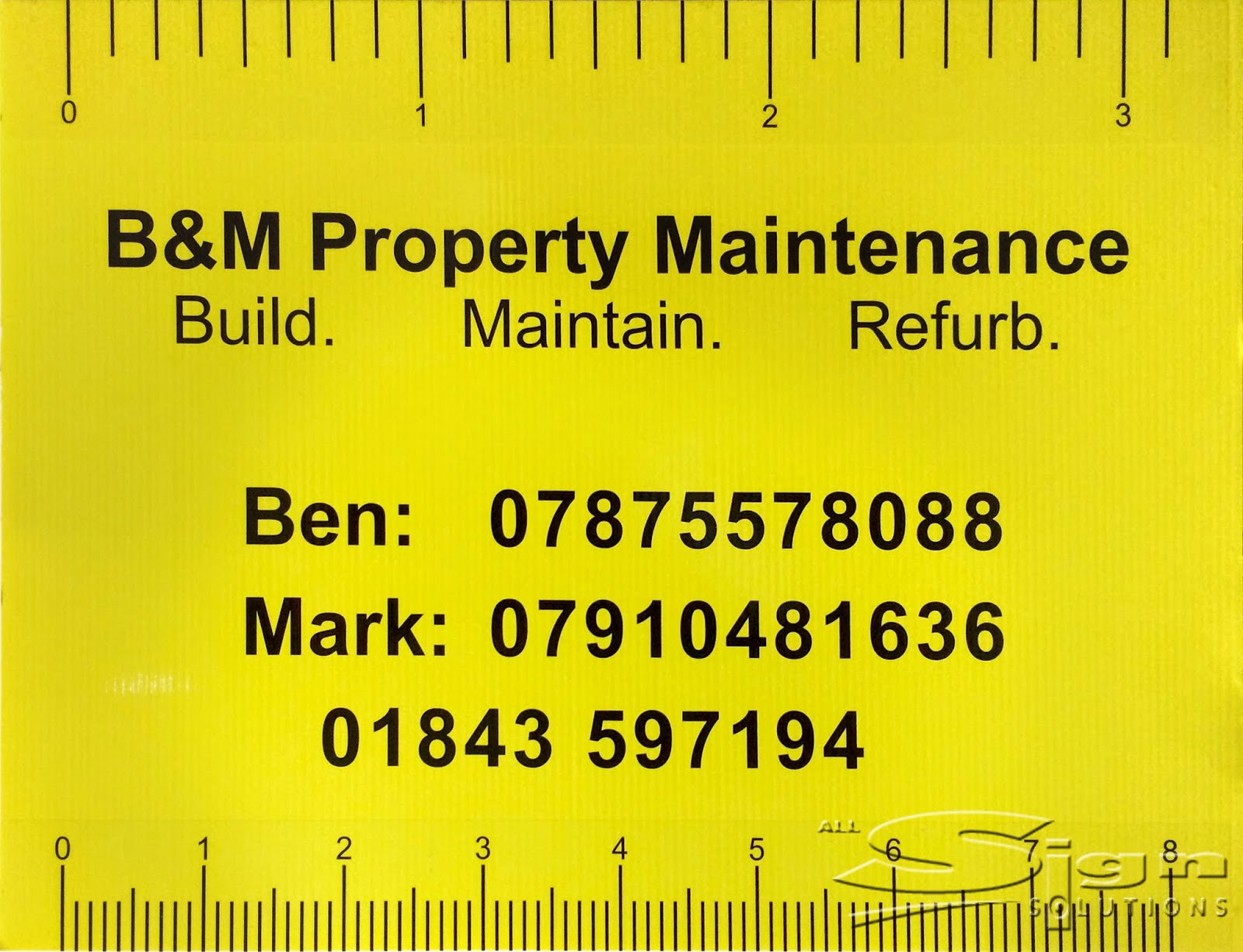 B&M Property Maintenance Correx Board & Vehicle All Sign