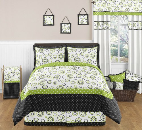 Overall Fab Lime Green Black And White Bedding