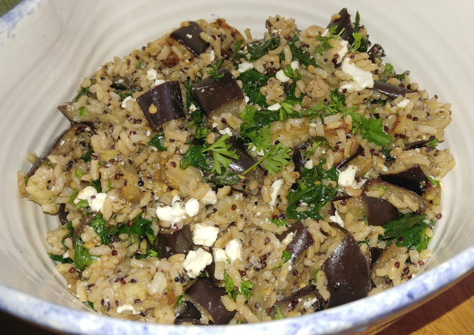 Rebecca's Amazing Creations Roasted Eggplant and Feta Quinoa Salad