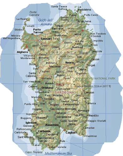 Sardegna Map Geography Regions | Italy Map Geographic Region Province City