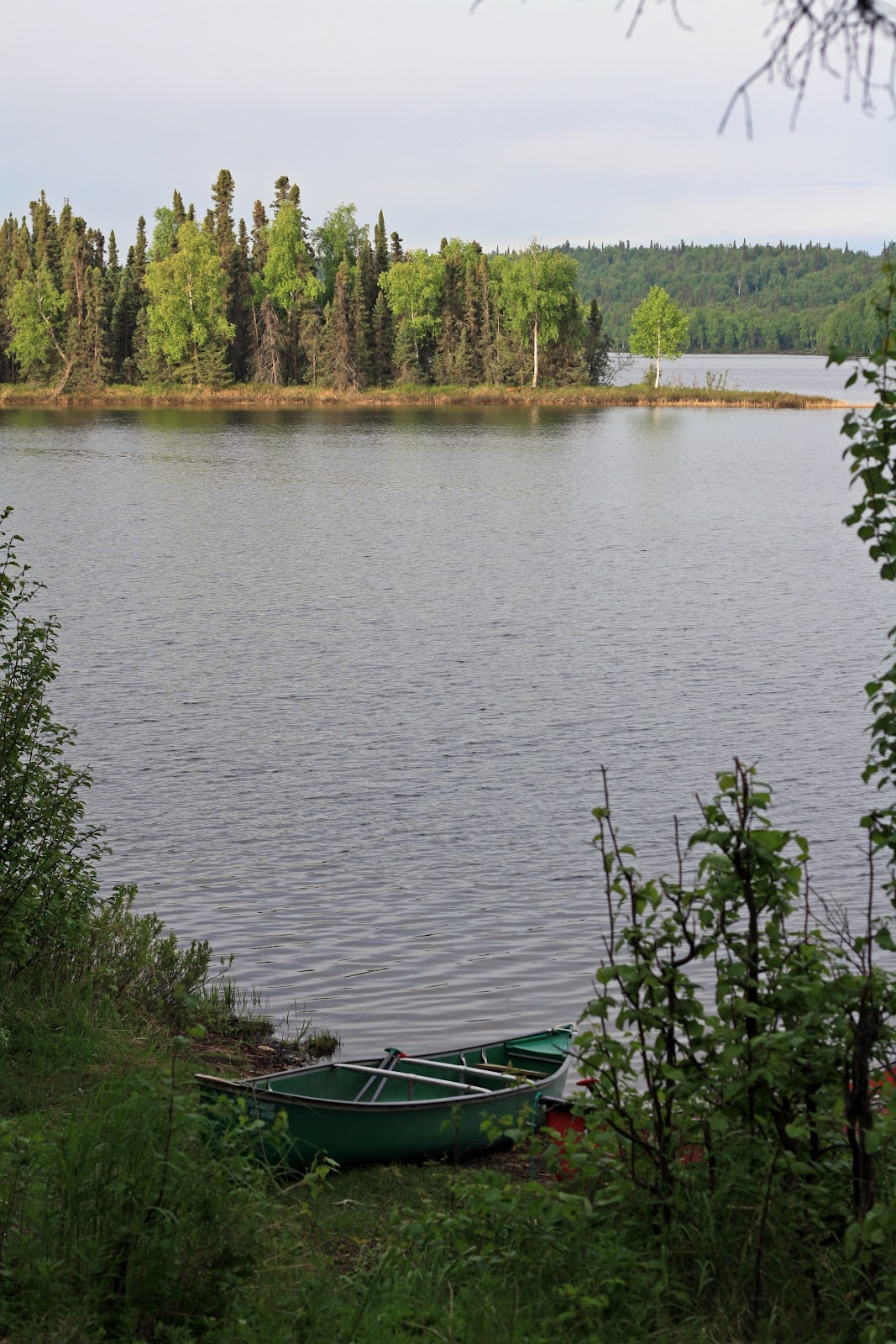 Alaska Family Outside Red Shirt Lake