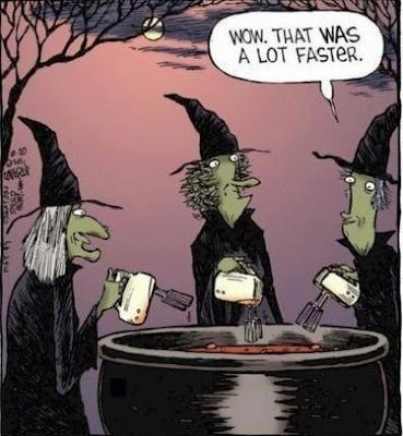 funny witch comic, witch halloween, witch cauldron, witches with hand mixers, witches easier