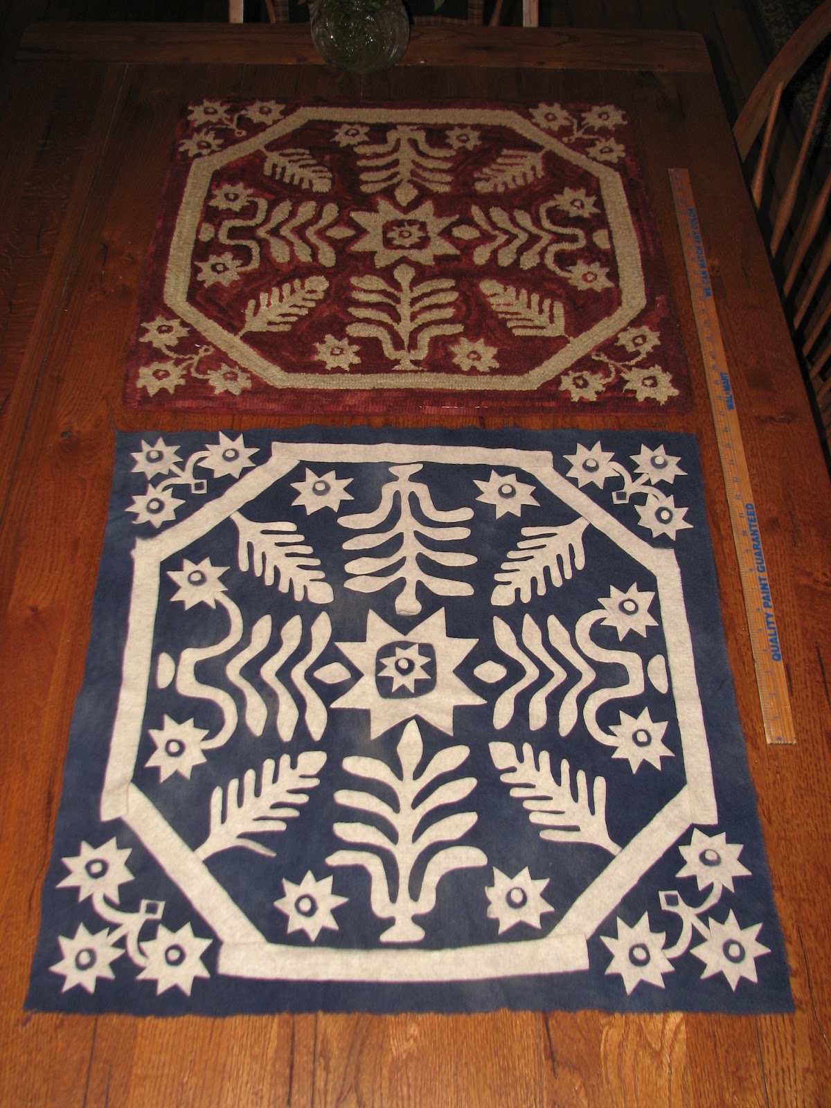 The Old Tattered Flag Antique Coverlet Wool Applique progress