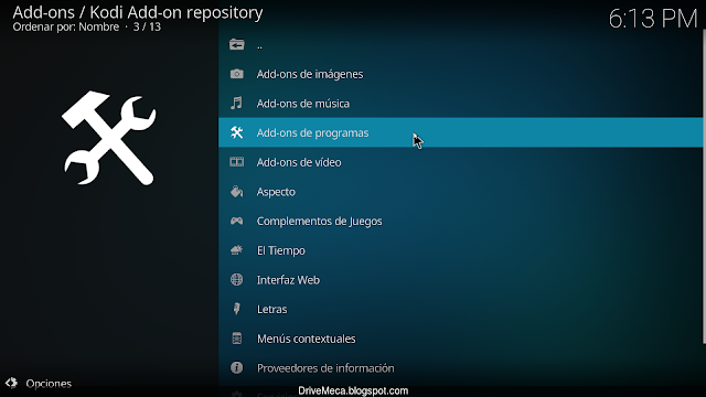 Entramos a Add-ons de programas Entramos a Add-ons de programas