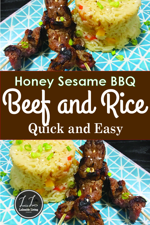 Vietnamese Honey Sesame Beef Skewers and Rice