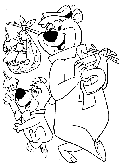 yogi bear coloring pages for kids - photo #13